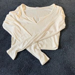 garage white cropped long sleeve